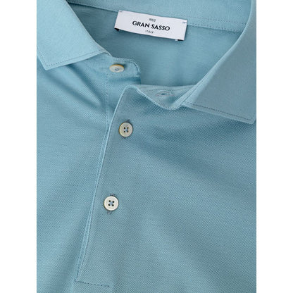 Gran Sasso blauw katoenen poloshirt