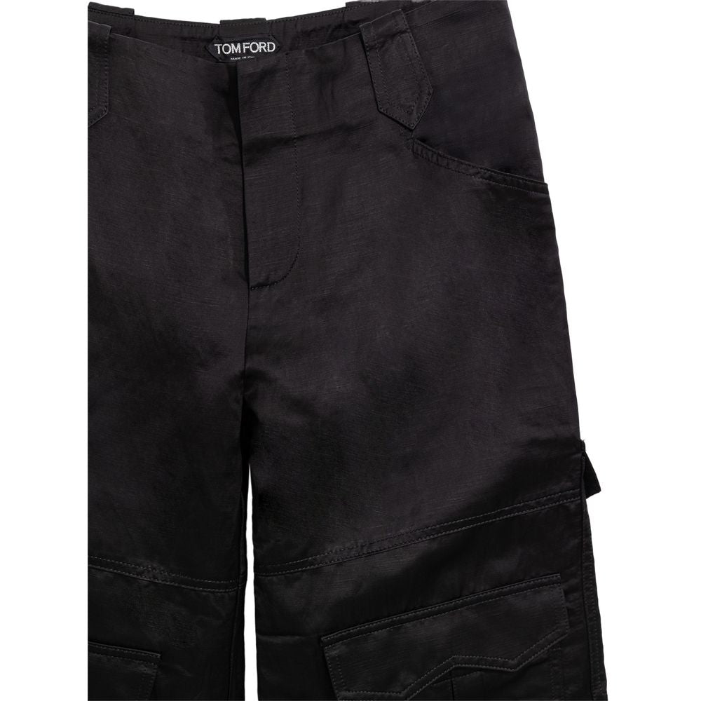 Tom Ford Pantalon Cargo Noir en Viscose - Élégance et Confort