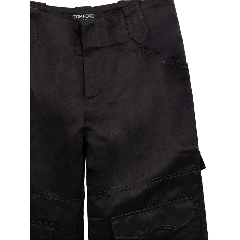 Tom Ford Pantalon Cargo Noir en Viscose - Élégance et Confort