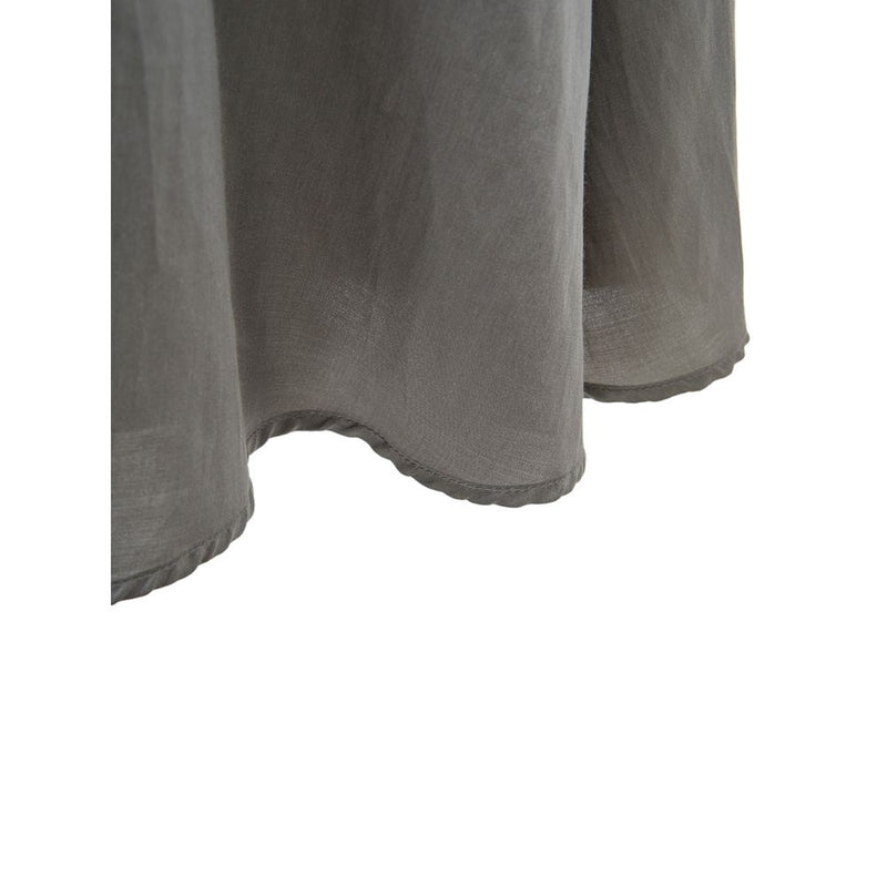 Lardini Gray Silk Long Dress with Crossover Neckline