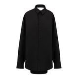 Robe Chemise Longue Effet Suspendu Noire Balenciaga