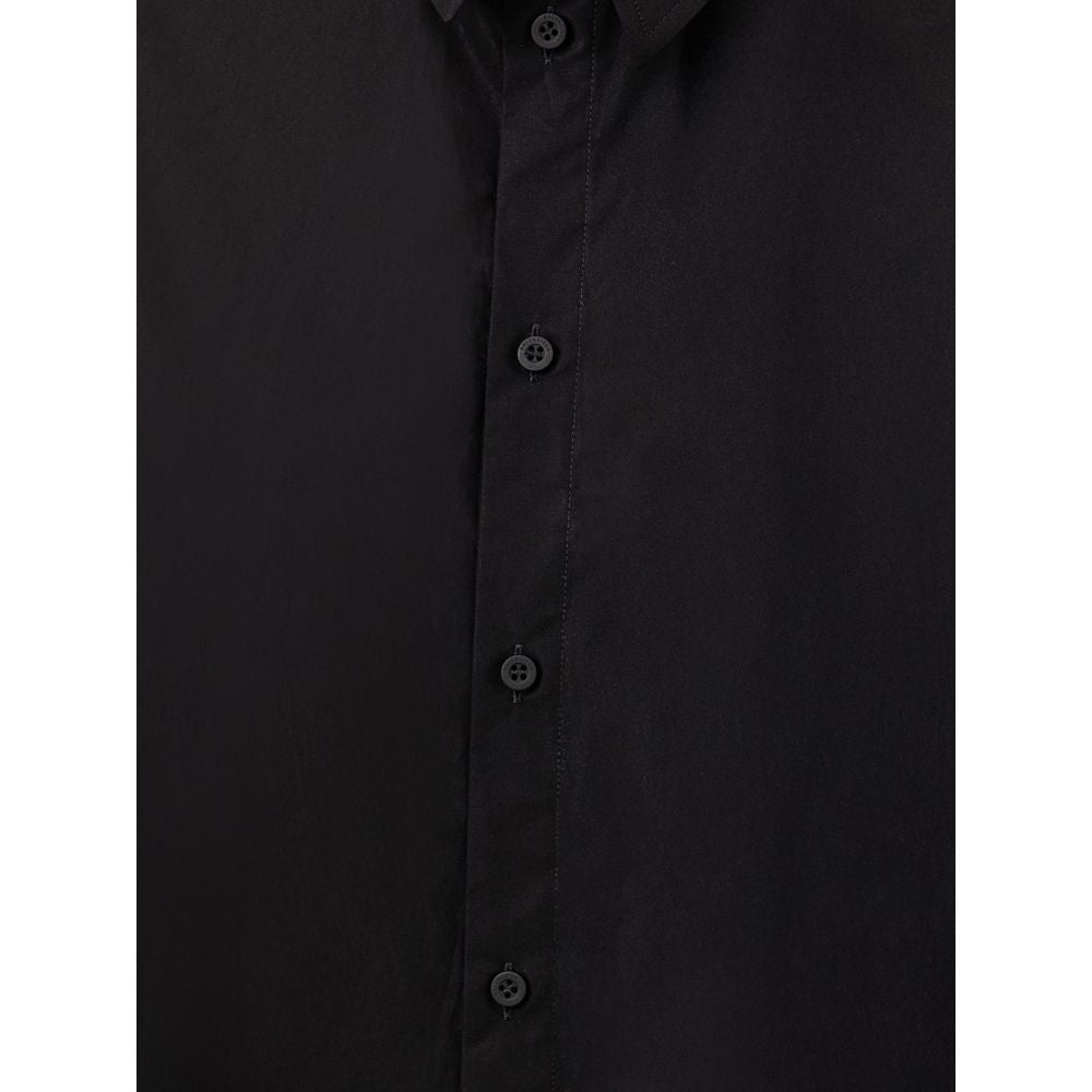Robe Chemise Longue Effet Suspendu Noire Balenciaga