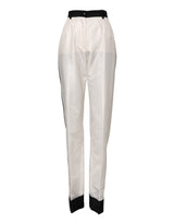 Dolce & Gabbana Pantalon Droit Taille Haute Blanc
