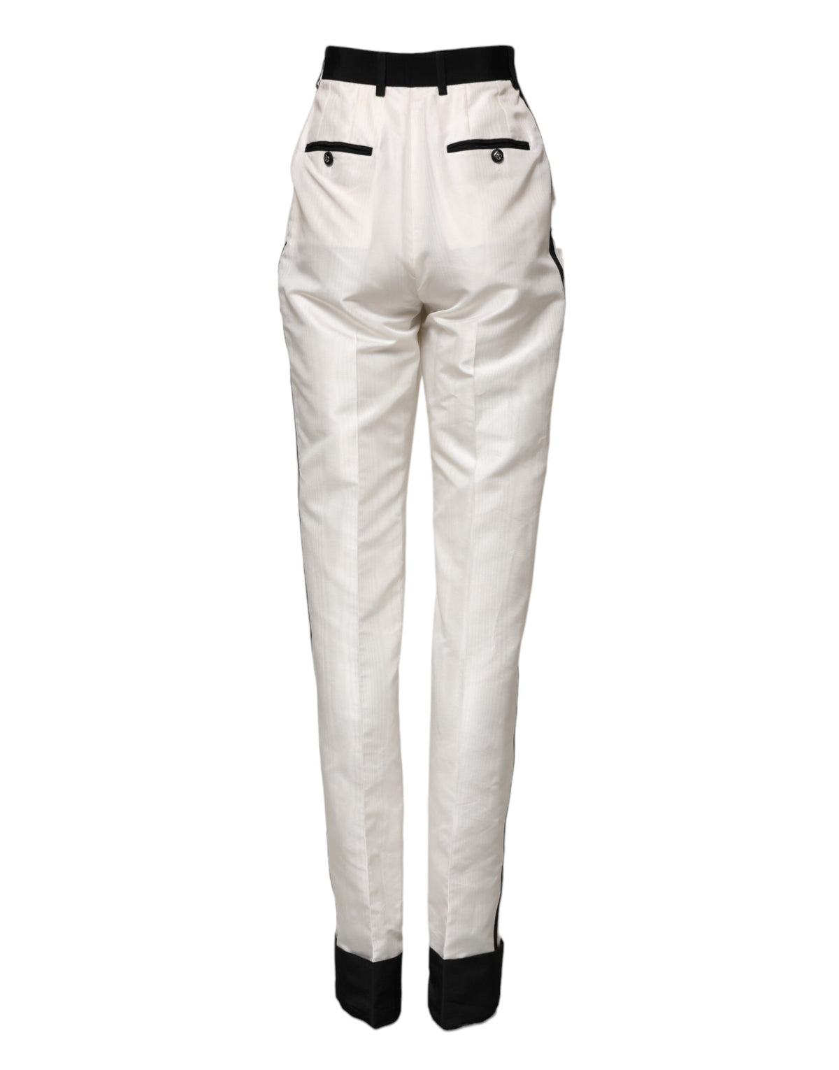 Dolce & Gabbana Pantalon Droit Taille Haute Blanc