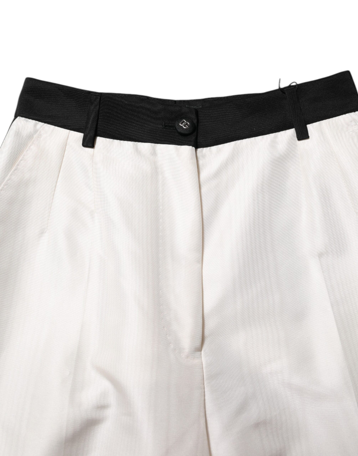Dolce & Gabbana Pantalon Droit Taille Haute Blanc