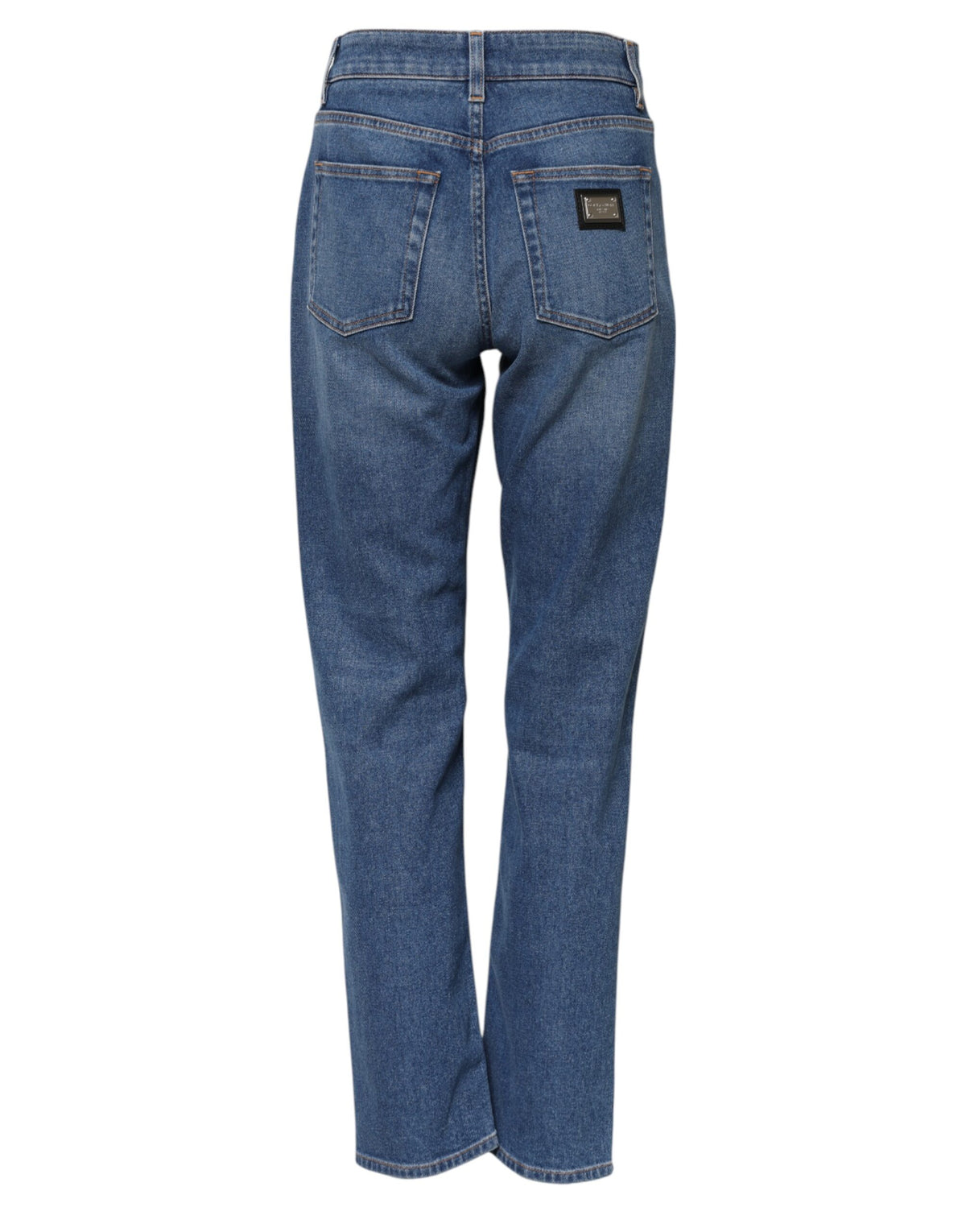 Dolce & Gabbana Blue High Waist Tapered Denim Jeans