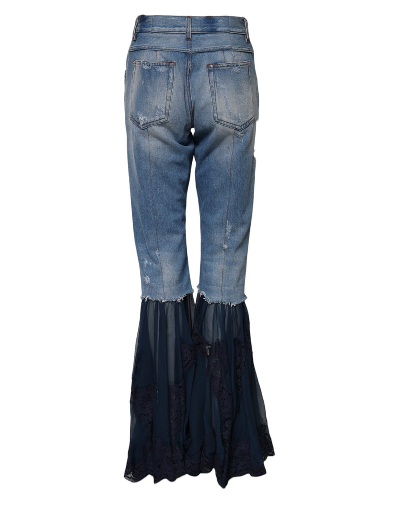 Dolce & Gabbana Jeans en Denim Flare Taille Haute Bleus