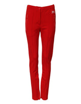 Dolce & Gabbana Pantalons Slim Fit Rouge Taille Mi-haute