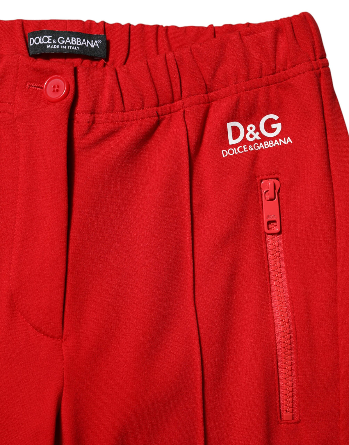 Dolce & Gabbana Pantalons Slim Fit Rouge Taille Mi-haute