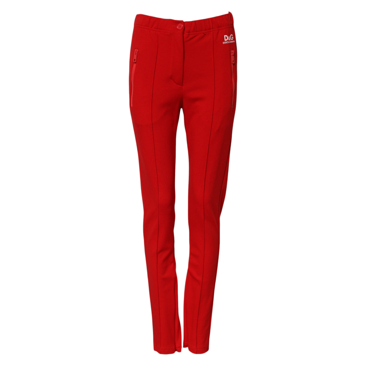 Dolce & Gabbana Pantalons Slim Fit Rouge Taille Mi-haute