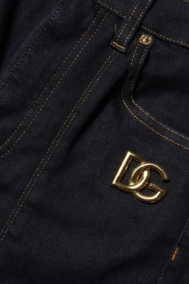 Dolce & Gabbana Blue Cotton High Waist Skinny Denim Jeans