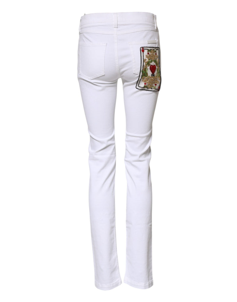 Dolce & Gabbana White GRACE Mid Waisted Skinny Denim Jeans