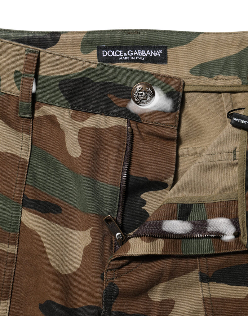 Dolce & Gabbana Pantalons Cargo Camouflage Multicolores
