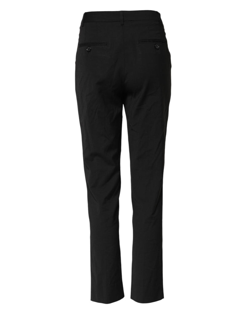 Dolce & Gabbana Black High Waist Tapered Pants for Women
