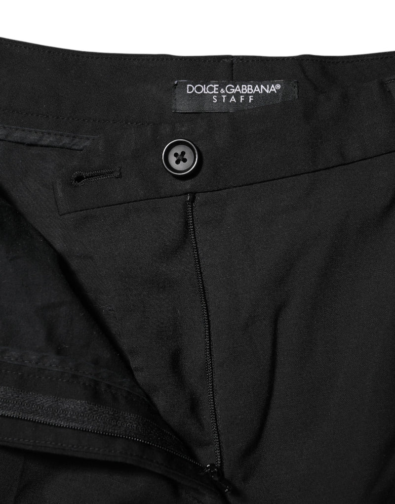 Dolce & Gabbana Black High Waist Tapered Pants for Women