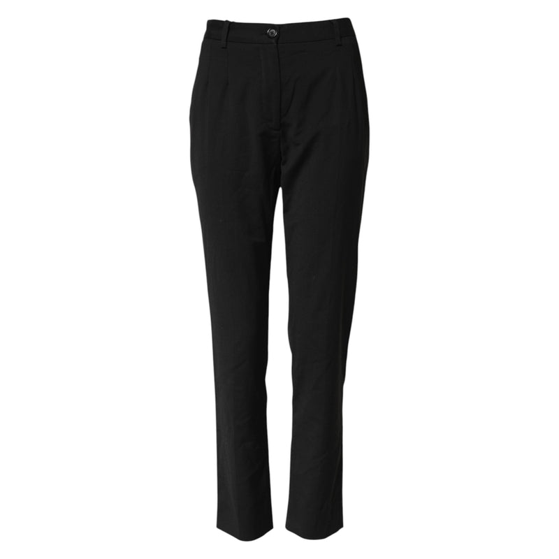 Dolce & Gabbana Black High Waist Tapered Pants for Women