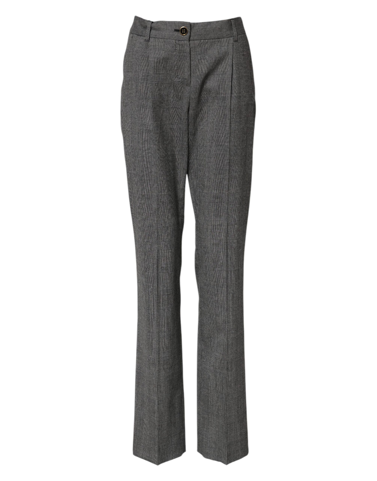 Dolce & Gabbana Pantalons Flared Taille Haute à Carreaux Gris