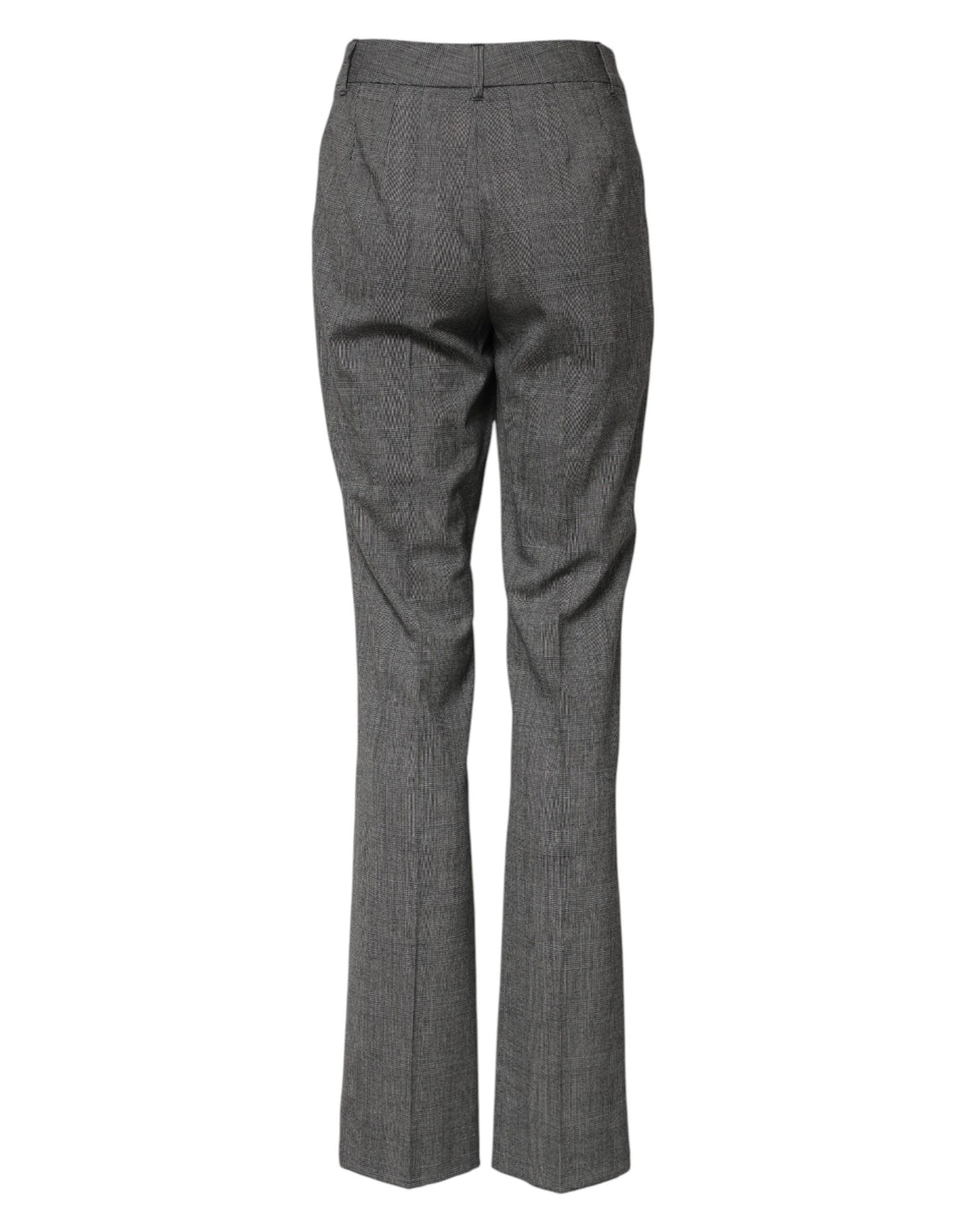 Dolce & Gabbana Pantalons Flared Taille Haute à Carreaux Gris
