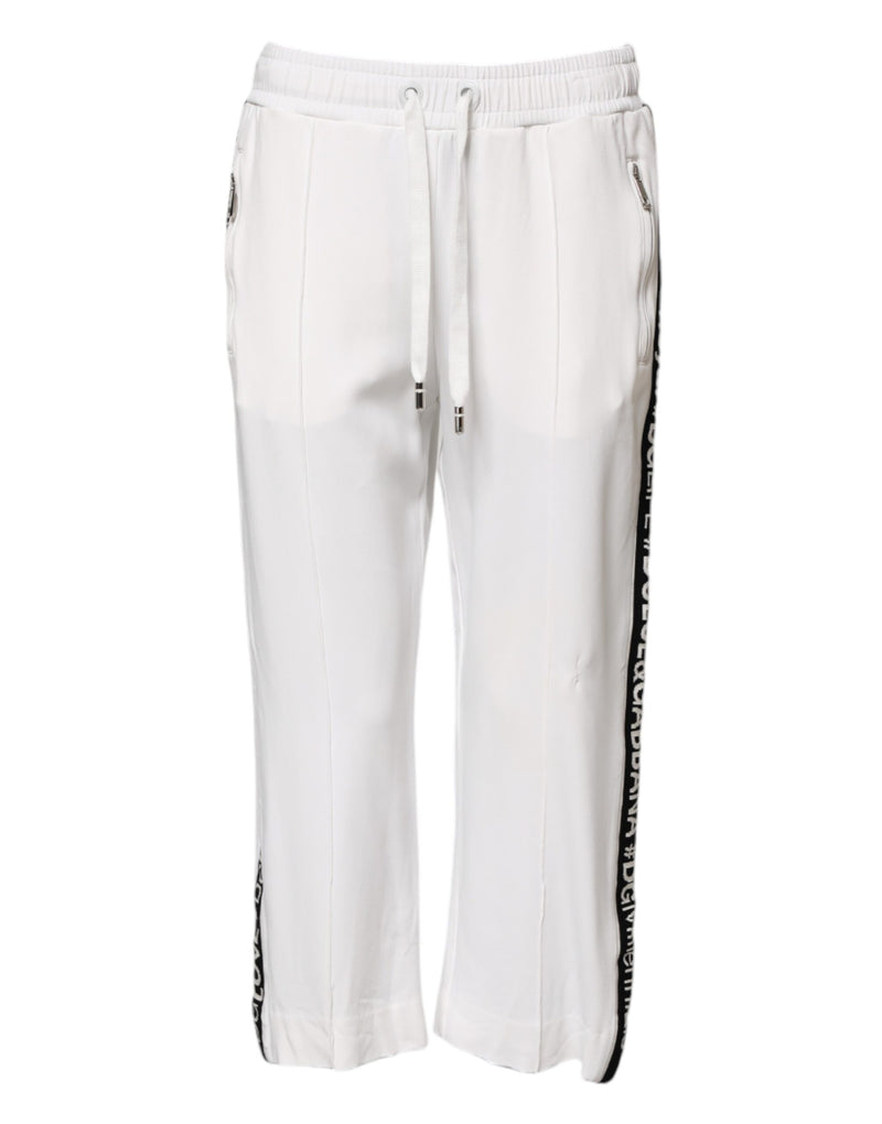 Dolce & Gabbana White Viscose Jogger Sweatpants