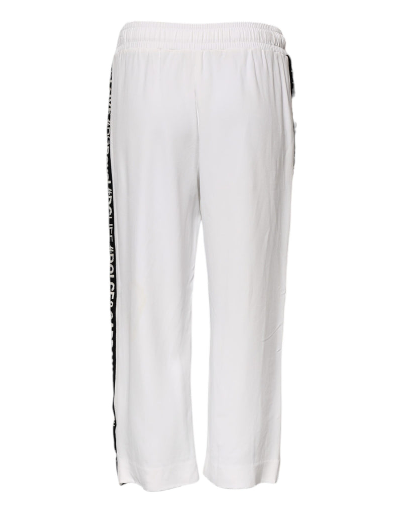 Dolce & Gabbana White Viscose Jogger Sweatpants