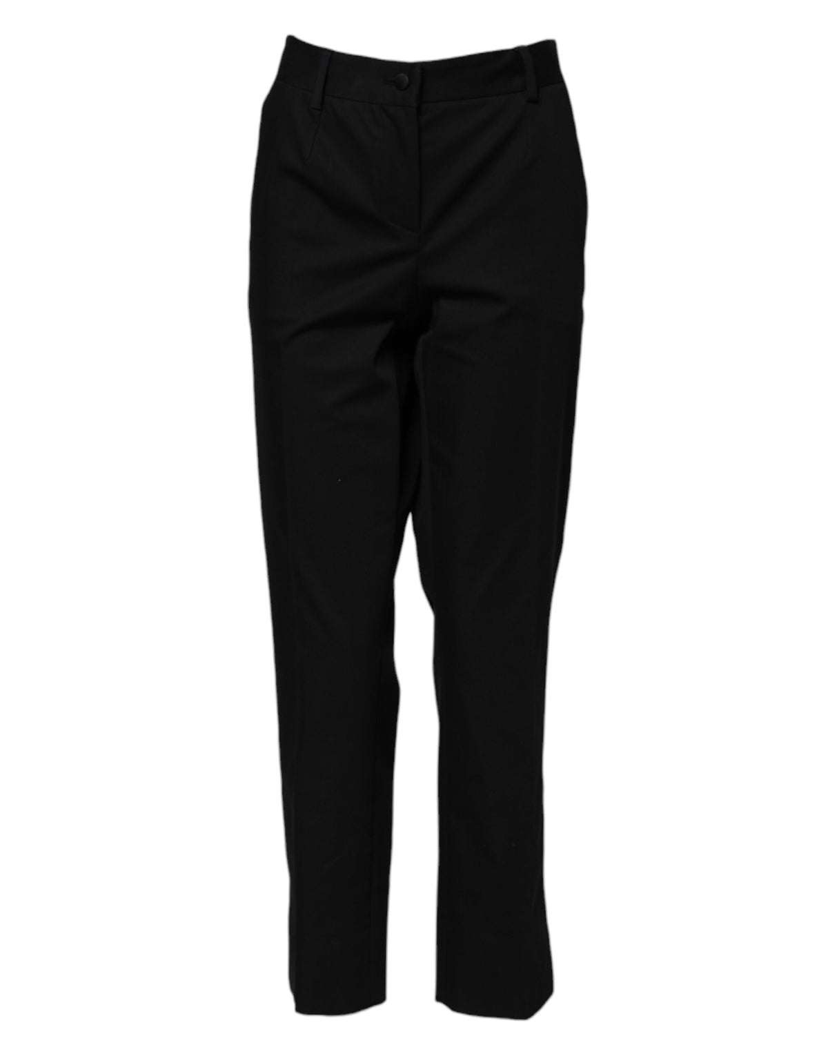 Dolce & Gabbana Pantalons Formels Noirs Taille Haute en Coton