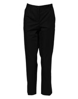 Dolce & Gabbana Pantalons Formels Noirs Taille Haute en Coton