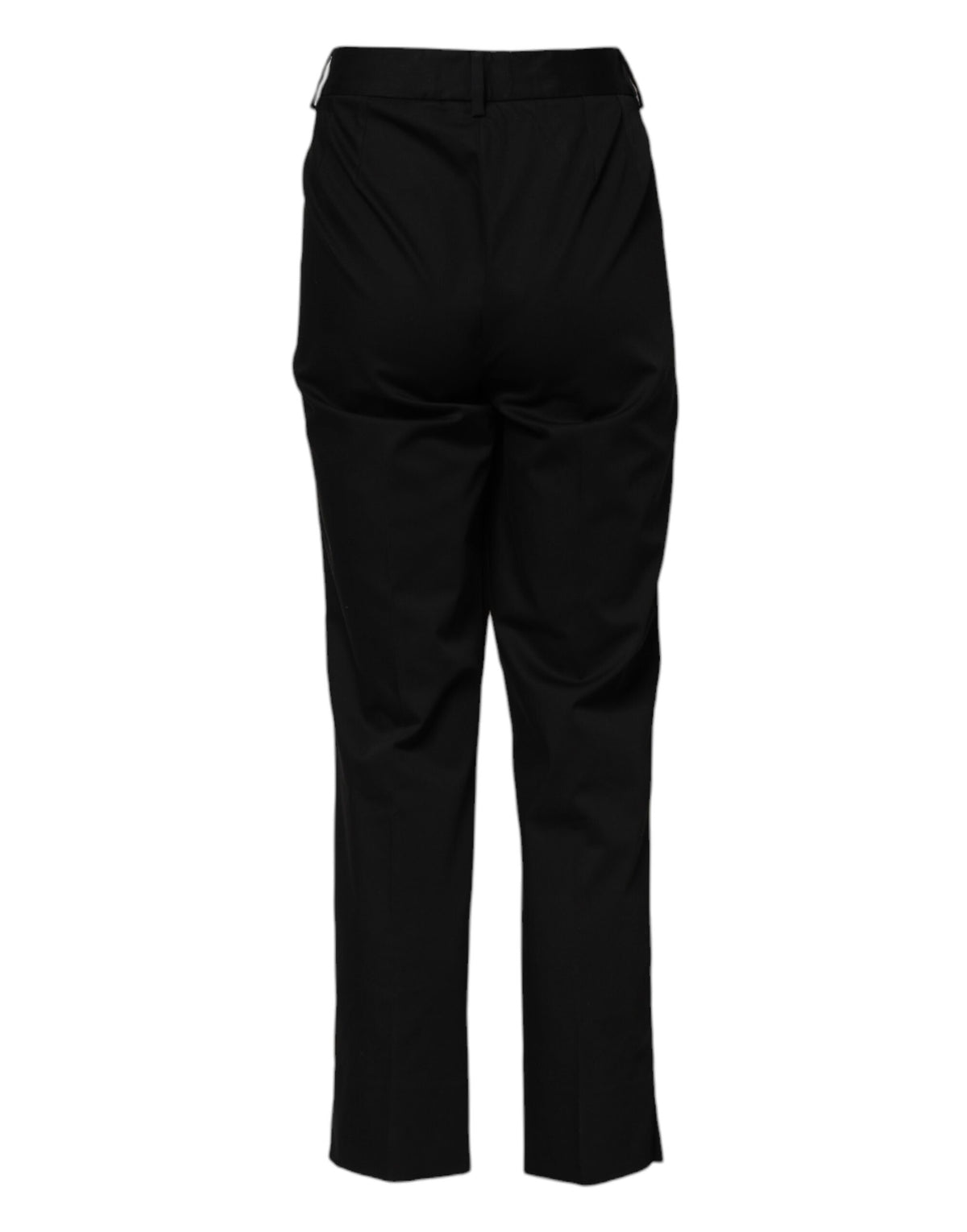 Dolce & Gabbana Pantalons Formels Noirs Taille Haute en Coton
