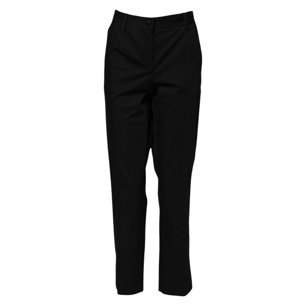 Dolce & Gabbana Pantalons Formels Noirs Taille Haute en Coton