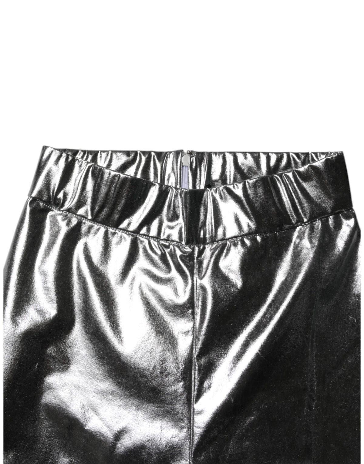 Dolce & Gabbana Metallic Silver Slim Fit Leggings Pants