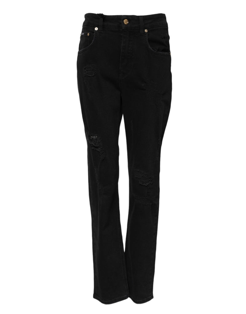 Dolce & Gabbana Jeans Femme Noir Boyfriend Évasés