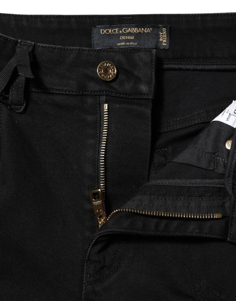 Dolce & Gabbana Jeans Femme Noir Boyfriend Évasés
