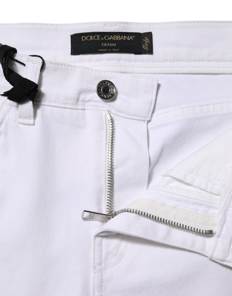 Dolce & Gabbana Jeans Denim Flare avec Broderie Florale