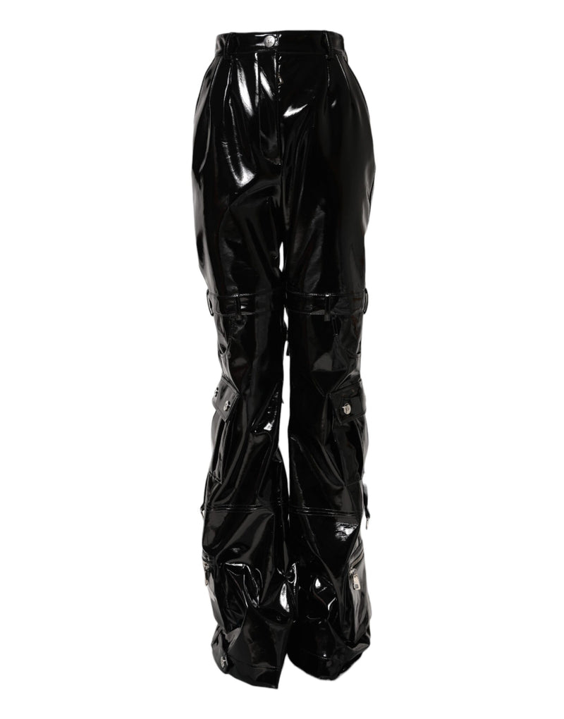 Dolce & Gabbana Black High Waist Cargo Bootcut Pants