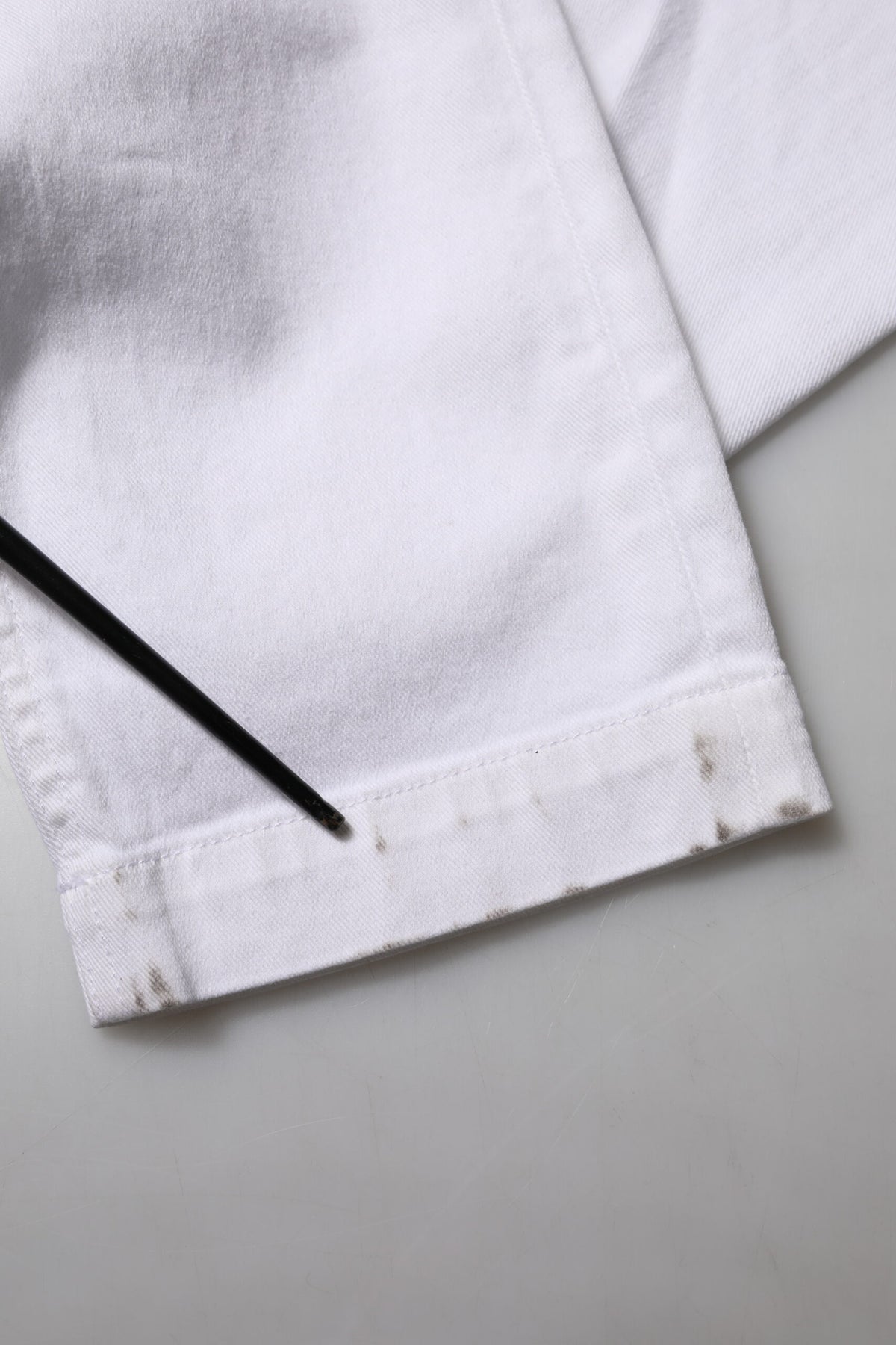Dolce & Gabbana Jeans en Denim Blanc à Broderie Florale