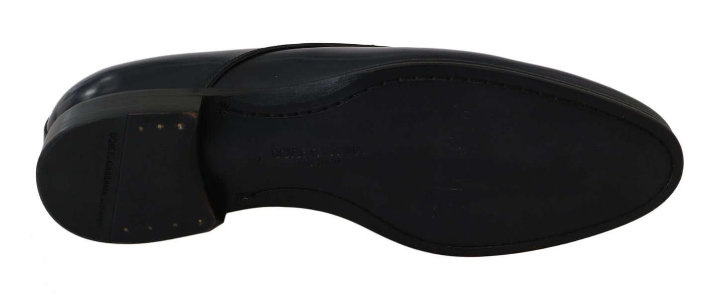 Chaussures habillées Derby en cuir bleu Dolce & Gabbana pour homme