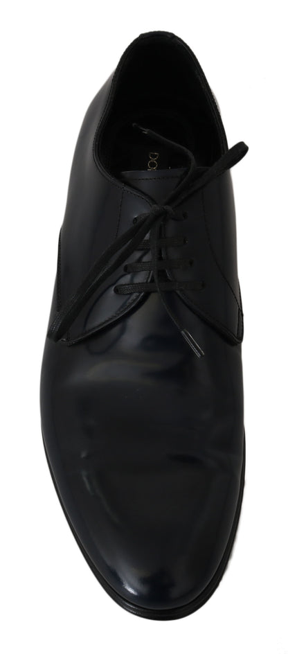 Chaussures habillées Derby en cuir bleu Dolce & Gabbana pour homme