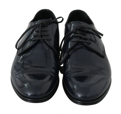 Chaussures habillées Derby en cuir bleu Dolce & Gabbana pour homme