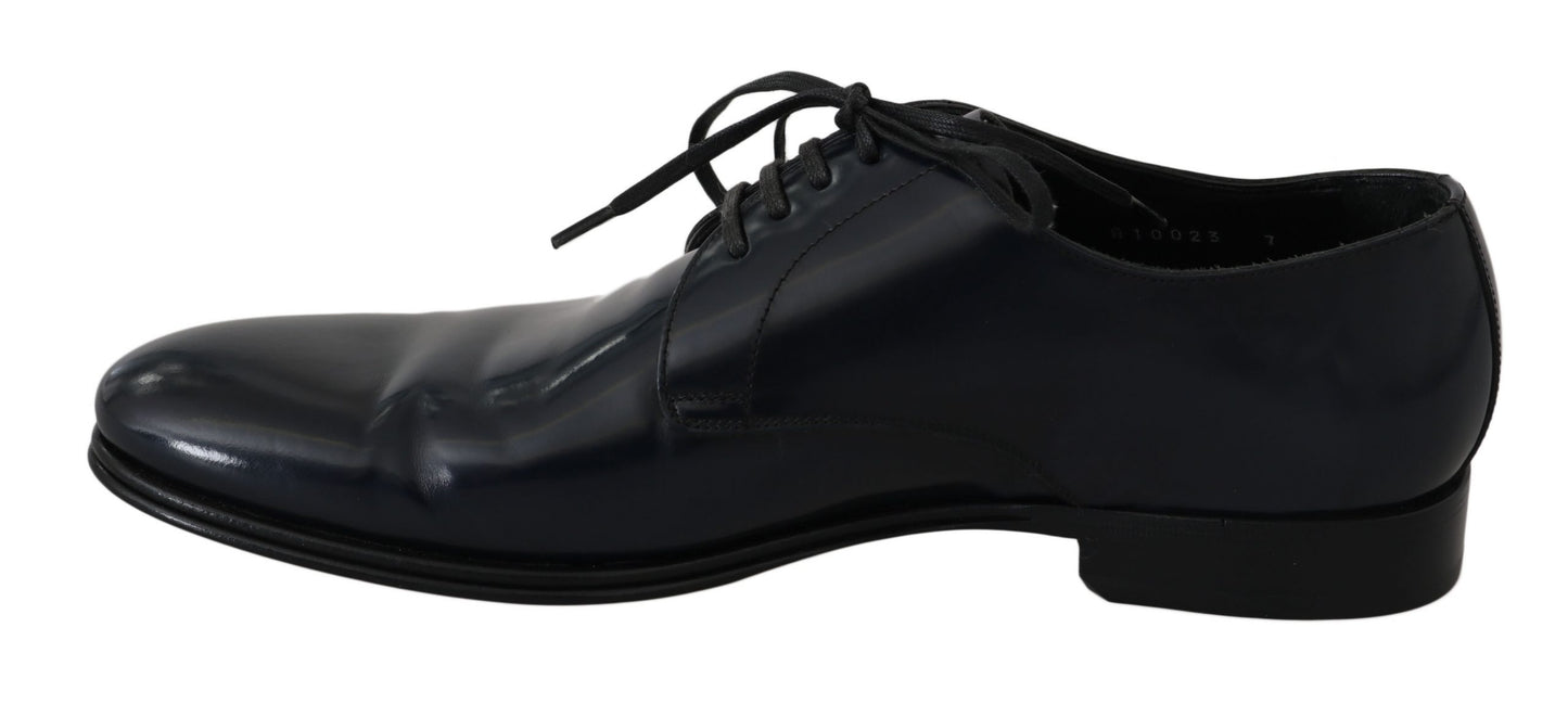Chaussures habillées Derby en cuir bleu Dolce & Gabbana pour homme