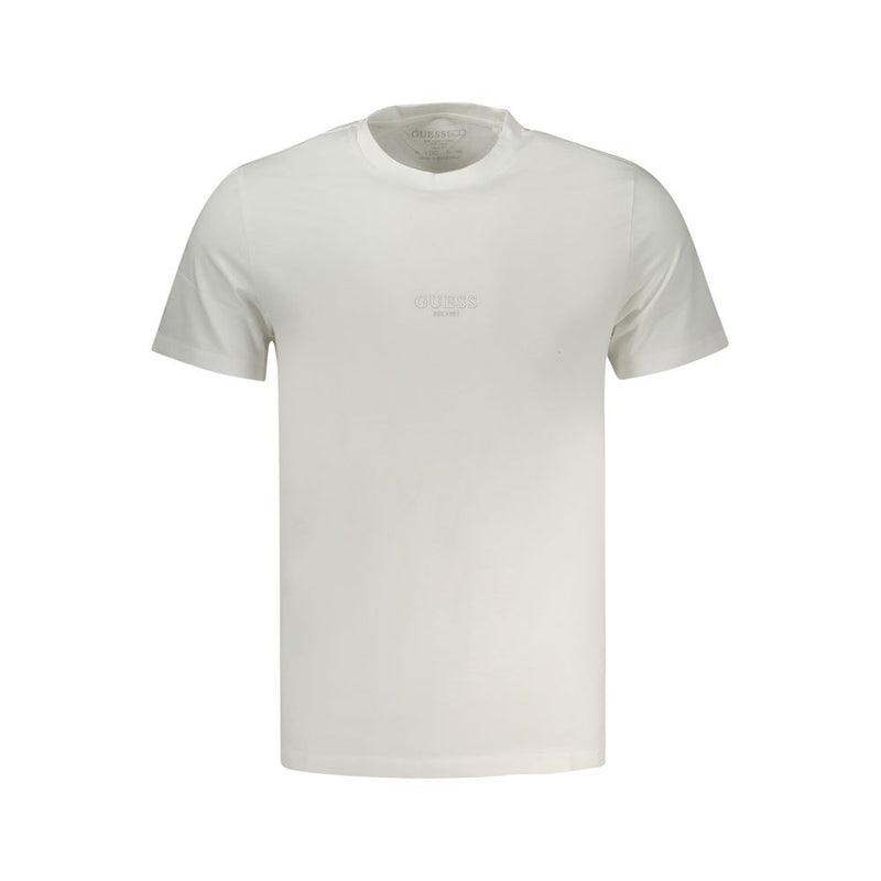 Guess Jeans White Cotton T-Shirt - Slim Fit Crew Neck