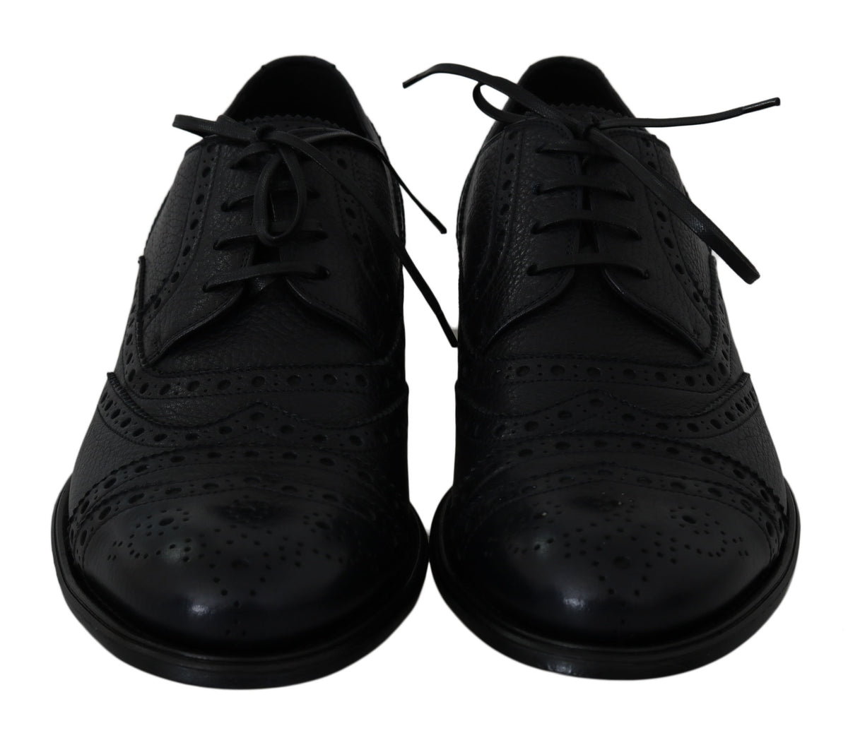 Chaussures habillées Oxford en cuir bleu à bout en aile de la marque Dolce &amp; Gabbana