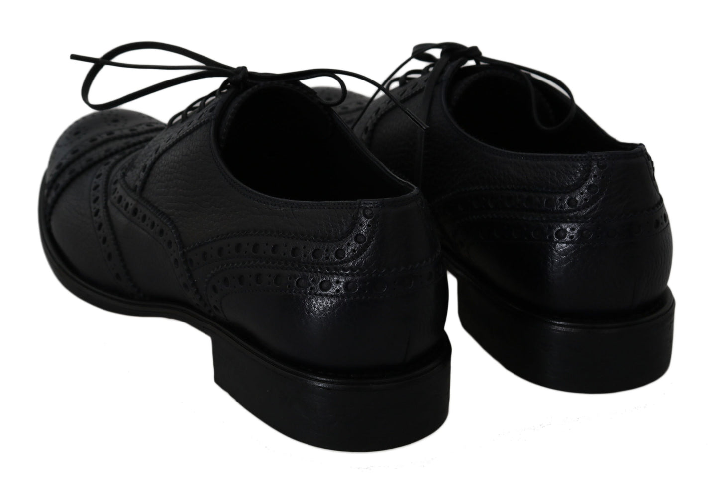 Chaussures habillées Oxford en cuir bleu à bout en aile de la marque Dolce & Gabbana
