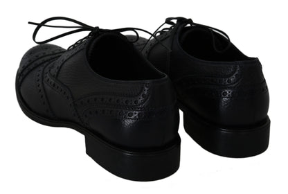 Chaussures habillées Oxford en cuir bleu à bout en aile de la marque Dolce & Gabbana