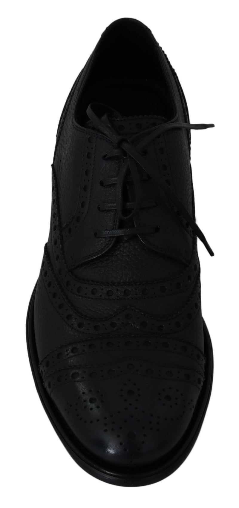Chaussures habillées Oxford en cuir bleu à bout en aile de la marque Dolce &amp; Gabbana