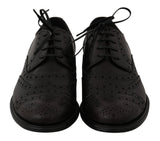 Chaussures de ville à bout en aile en cuir noir de Dolce &amp; Gabbana