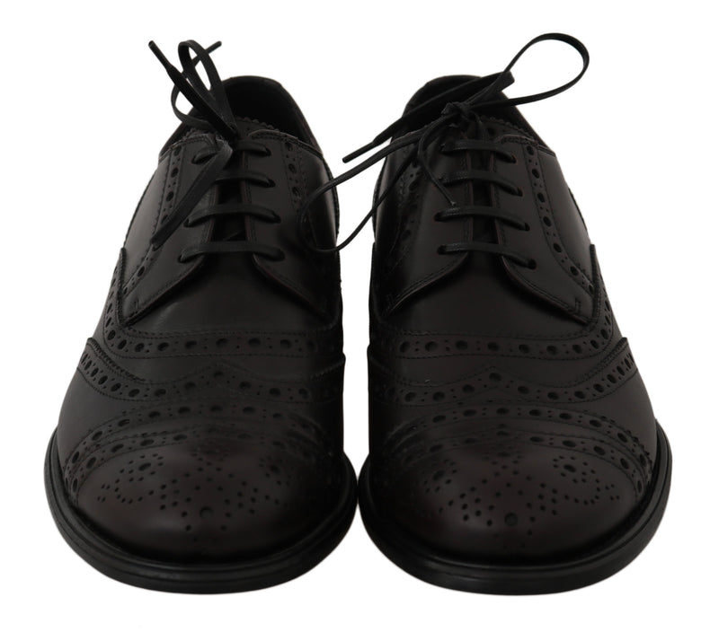 Chaussures de ville à bout en aile en cuir noir de Dolce &amp; Gabbana