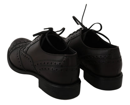 Chaussures de ville à bout en aile en cuir noir de Dolce & Gabbana
