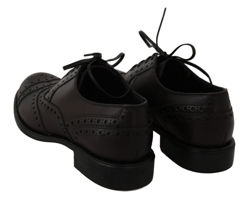 Chaussures de ville à bout en aile en cuir noir de Dolce &amp; Gabbana