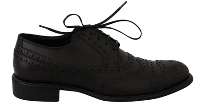 Chaussures de ville à bout en aile en cuir noir de Dolce & Gabbana