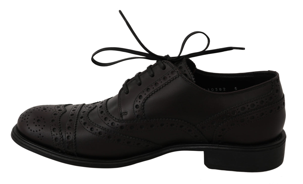 Chaussures de ville à bout en aile en cuir noir de Dolce &amp; Gabbana