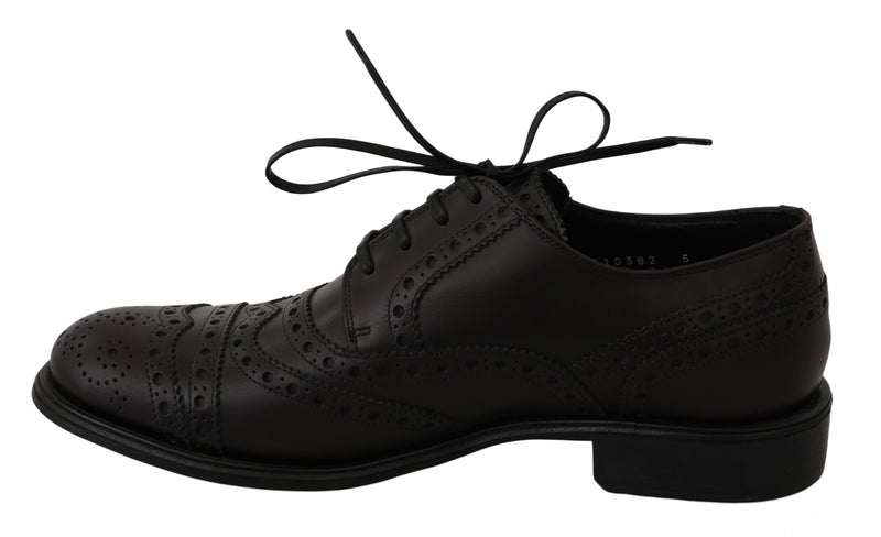 Chaussures de ville à bout en aile en cuir noir de Dolce &amp; Gabbana